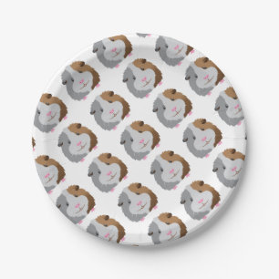 Assiettes En Carton visage mignon de cobaye