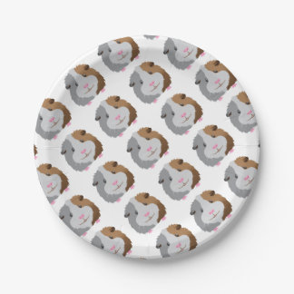 Assiettes En Carton visage mignon de cobaye
