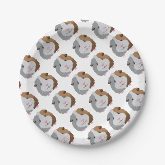 Assiettes En Carton visage mignon de cobaye (Devant)