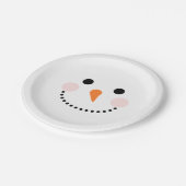 Assiettes En Carton Visage simple Festif Snowman (Angle)