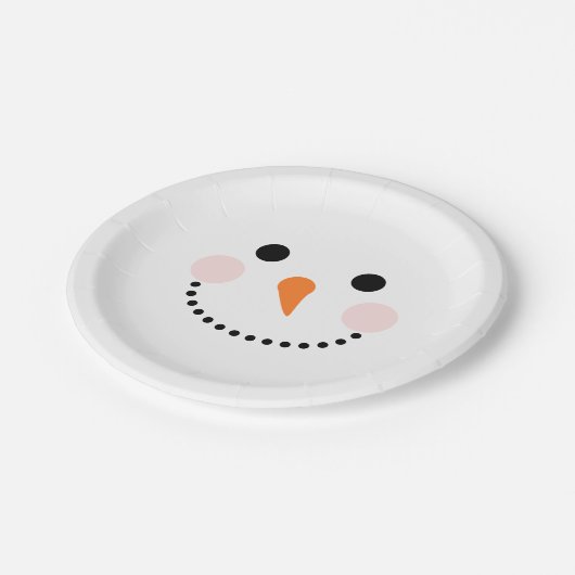 Assiettes En Carton Visage simple Festif Snowman (Angle)