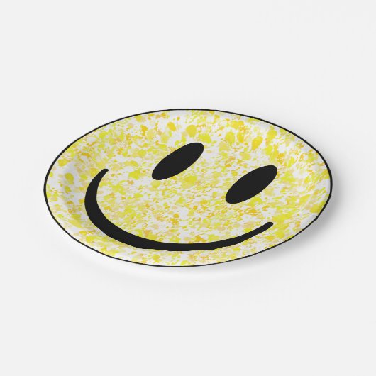 Assiettes En Carton Visage souriant éclaboussé (Angle)