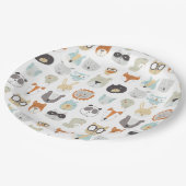 Assiettes En Carton Visages conviviaux | Portraits d'animaux mignons (Angle)