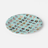 Assiettes En Carton Visages de chiens d'hiver (Angle)