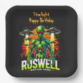 Assiettes En Carton Visites d'Aliens au parc Roswell Nation Park ! (Recto)