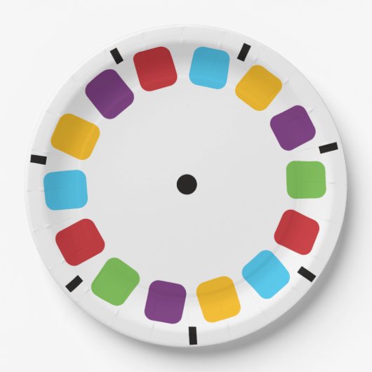 Assiettes En Carton Visualiseur coloré Reel Retro Moderne (Devant)