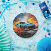 Assiettes En Carton Vitesse future (Fête)