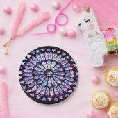 Assiettes En Carton Vitrail de Paris Notre-Dame - La Rose (Fête)