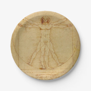 Assiettes En Carton Vitruvian Man by Leonardo Da Vinci