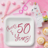 Assiettes En Carton Viva Magenta encourage à 50 ans (Fête)