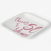 Assiettes En Carton Viva Magenta encourage à 50 ans (Angulaire)