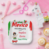 Assiettes En Carton Viva Mexico Fille 00e fête d'anniversaire (Fête)