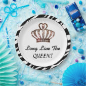Assiettes En Carton "Vive La REINE !" (Fête)