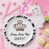 Assiettes En Carton "Vive La REINE !" (Fête)