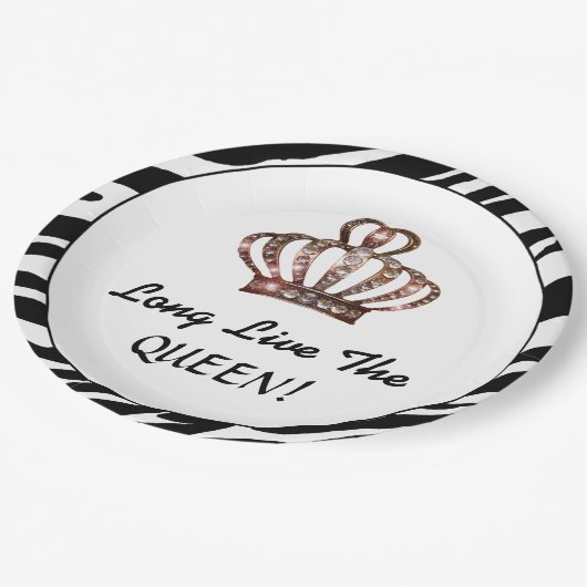 Assiettes En Carton "Vive La REINE !" (Angle)