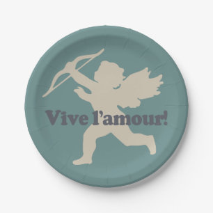 Assiettes En Carton Vive L'amour Plaques de papier cupide