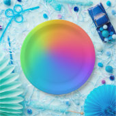 Assiettes En Carton Vivid Rainbow Ombre fête d'anniversaire (Fête)