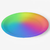 Assiettes En Carton Vivid Rainbow Ombre fête d'anniversaire (Angle)