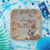 Assiettes En Carton Vivre à Thanksgiving (Fête)