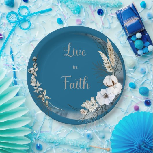 Assiettes En Carton Vivre dans la foi (Fête)