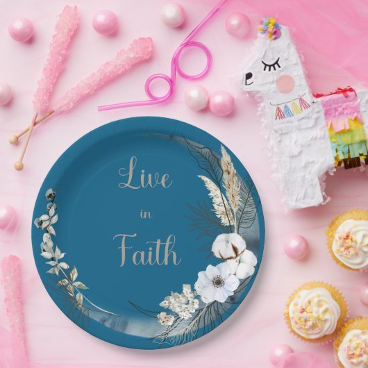 Assiettes En Carton Vivre dans la foi (Fête)