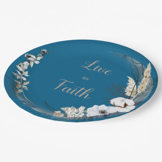 Assiettes En Carton Vivre dans la foi (Angle)