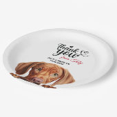 Assiettes En Carton Vizsla Chien Mariage Merci (Angle)