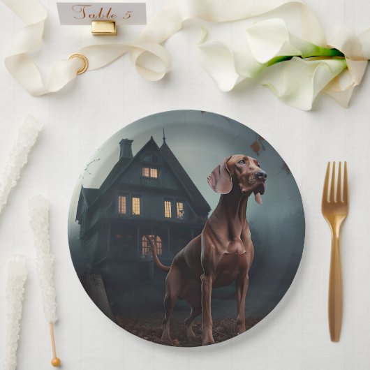 Assiettes En Carton Vizsla Halloween effroi (Mariage)