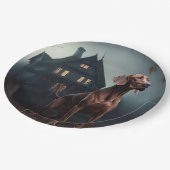 Assiettes En Carton Vizsla Halloween effroi (Angle)