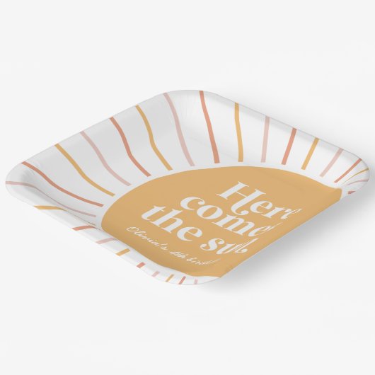 Assiettes En Carton Voici l'anniversaire du Soleil Boho (Angulaire)