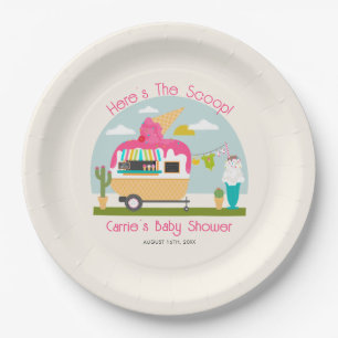 Assiettes En Carton Voici le Baby shower de la fille de la crème glacé