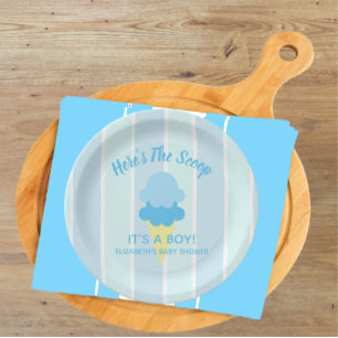 Assiettes En Carton Voici le Baby shower d'été de la crème glacée Scoo
