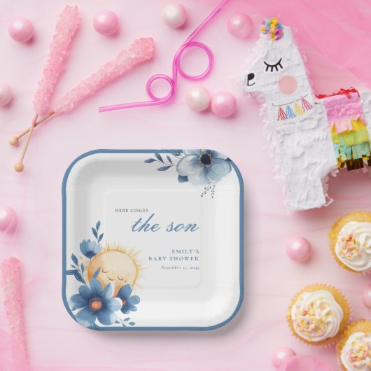 Assiettes En Carton Voici le Baby shower du Fils (Fête)