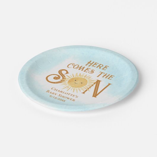 Assiettes En Carton Voici le Baby shower du fils (Angle)