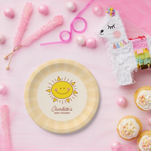 Assiettes En Carton Voici Le Baby shower Garçon Son Little Sunshine (Fête)