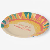 Assiettes En Carton Voici le Baby shower Son Jaune soleil (Angle)