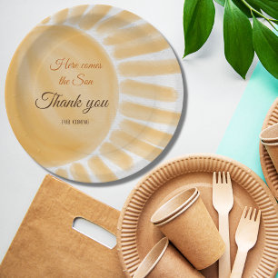 Assiettes En Carton Voici le Baby shower Son Sunshine Yellow Ray