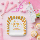 Assiettes En Carton Voici Le Baby shower Sunshine Retro Sun Boho (Fête)