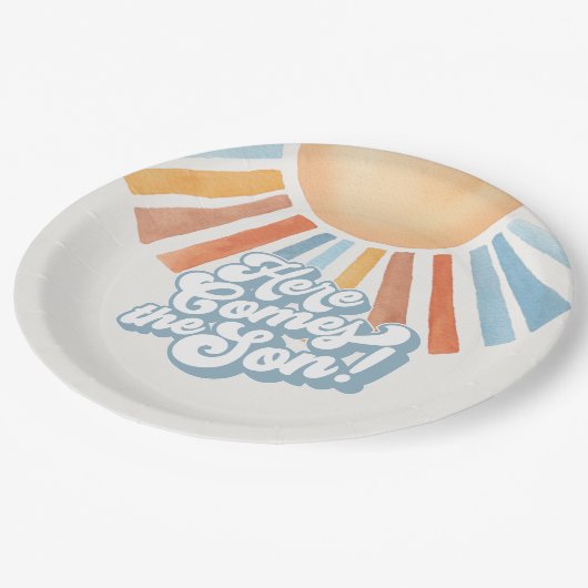 Assiettes En Carton Voici le Son Sunshine Boy Baby shower Party (Angle)