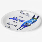 Assiettes En Carton Voici un cheval d'une couleur différente en bleu (Angle)