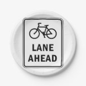 Assiettes En Carton Voie cyclable à l'avant Symbole Cyclisme Sécurité  (Devant)