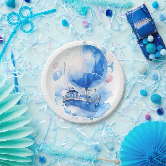 Assiettes En Carton Voile en Parenthos : Baby shower de garçons nautiq (Fête)