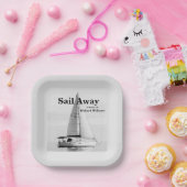 Assiettes En Carton Voilier de retraite Voilier Away Voilier officiel (Fête)