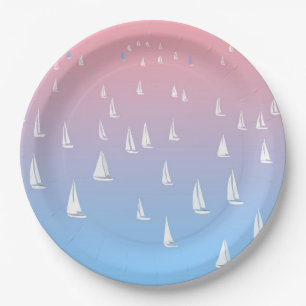 Assiettes En Carton Voiliers de course en haute mer