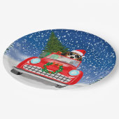 Assiettes En Carton Voiture De Conduite De Chien beagle En Noël De Nei (Angle)