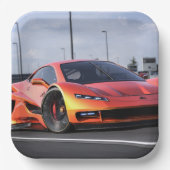 Assiettes En Carton Voiture de course (Recto)