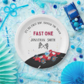 Assiettes En Carton Voiture de course d'anniversaire (Fête)