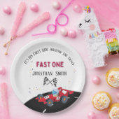 Assiettes En Carton Voiture de course d'anniversaire (Fête)