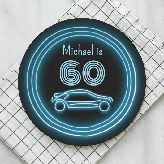 Assiettes En Carton Voiture de course Neon Coupé - Motorsports Custom 