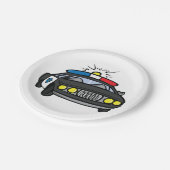 Assiettes En Carton Voiture de police (Angle)